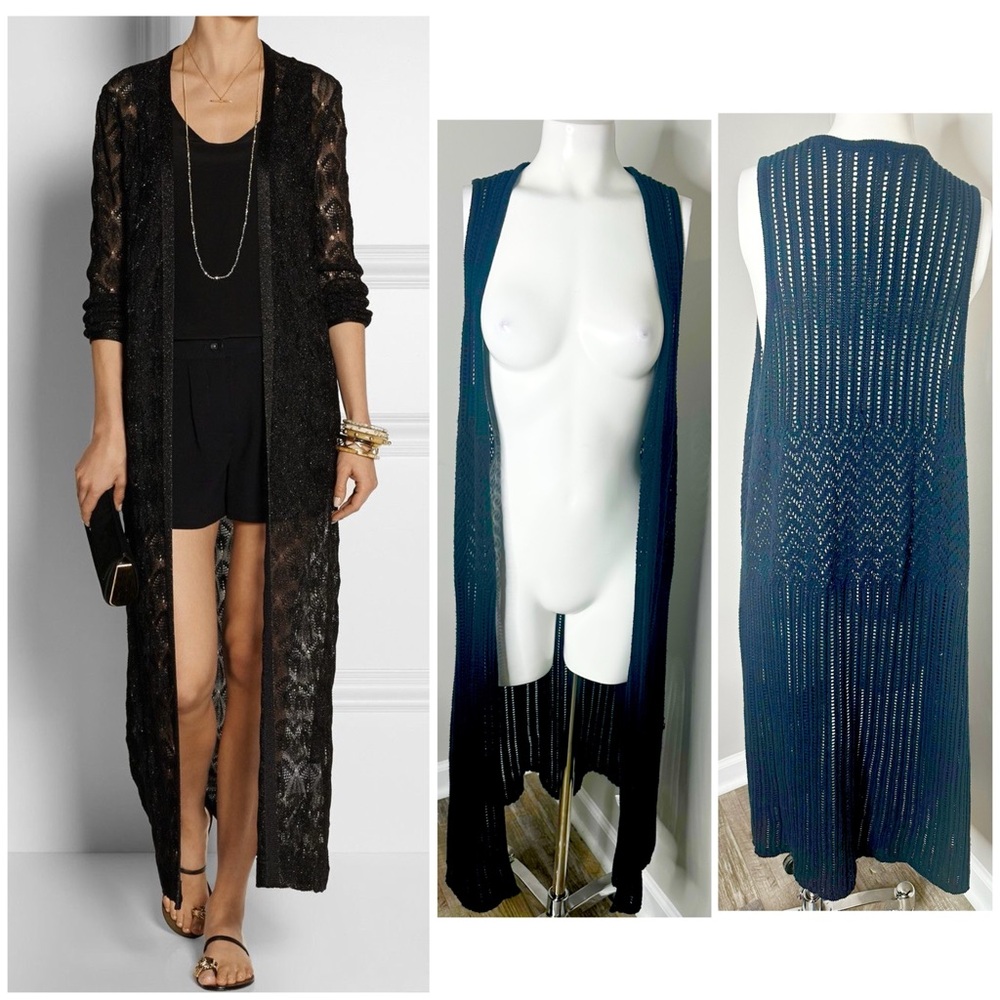 EXPRESS Black crochet duster cardigan - preloved - M/ L
